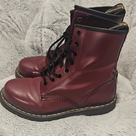 Dr. Martens Cherry Red Combat Boots - Picture 3 of 6